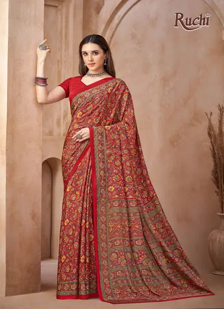 Vivanta Silk Vol 44 By Ruchi Silk Crepe Printed Saree Exporters In India